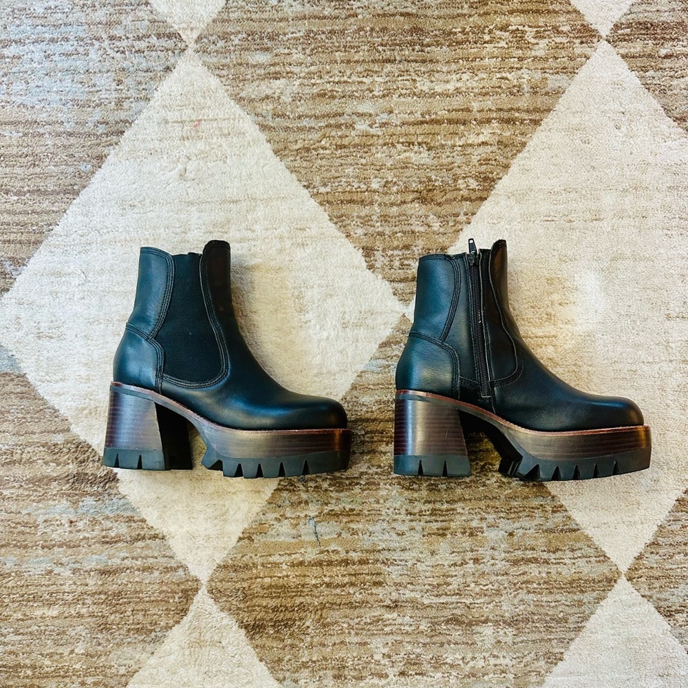 Free People , Jeffrey Campbell, Chunky Heel Platform Ankle Boots 7.5